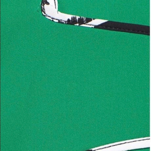 BCBG Green Nikkole Print Trim Cutout Gown - Picture 4 of 5